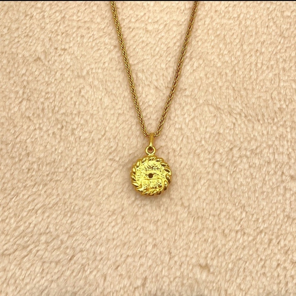 Auth Chanel Rhinestone GD Engraved
Necklace W/Box - Picture 12 of 12